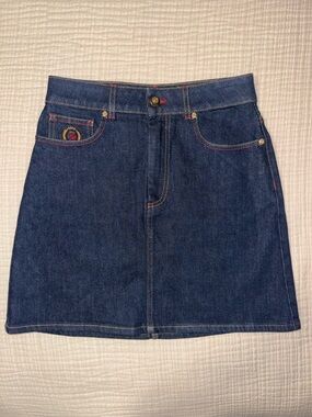 Tommy Hilfiger Collection Denim Mini Skirt Sz 4 Made in Italy Like New